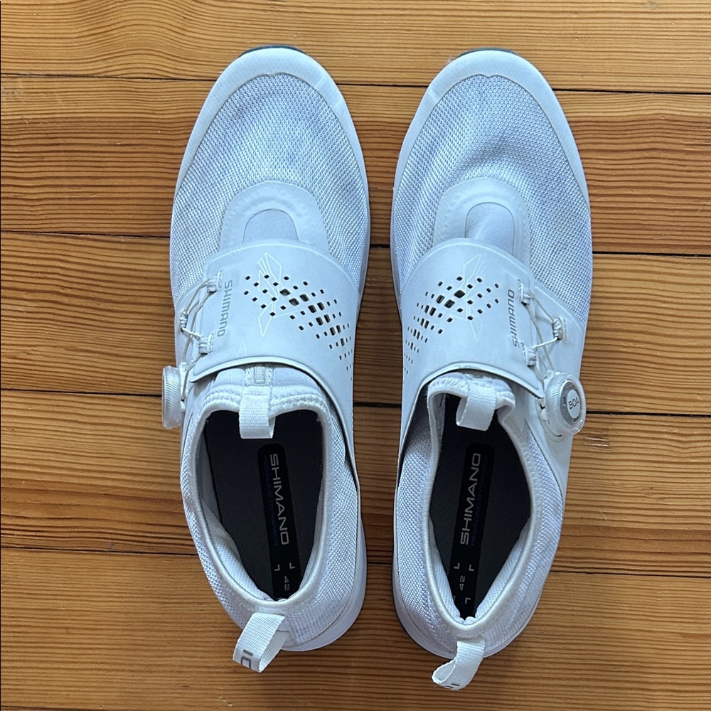 Shimano White Athletic Cycling Shoes